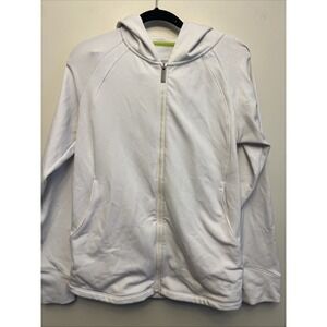 Under Armour women's full zip jacket, large, white‎ Hooded Pockets